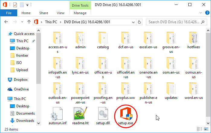 Here are all the files you will get after extracting Office iso image