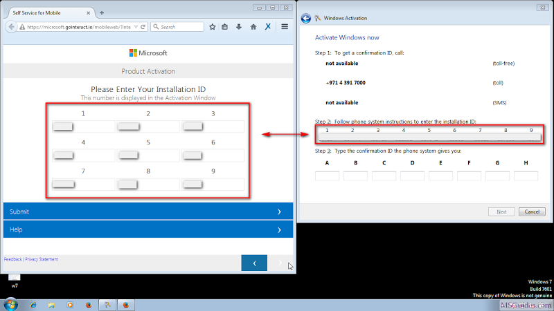 installation id windows 7