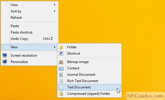 Create new text file