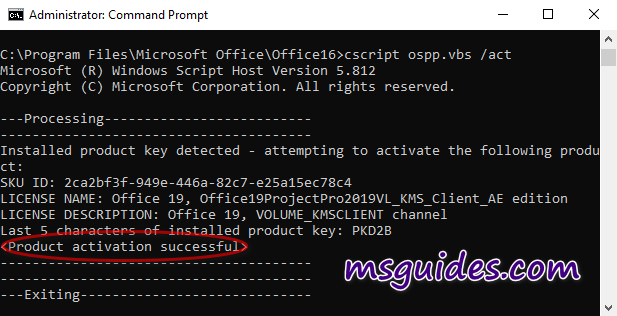 activate project/visio using kms key