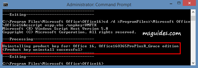 remove office license cmd