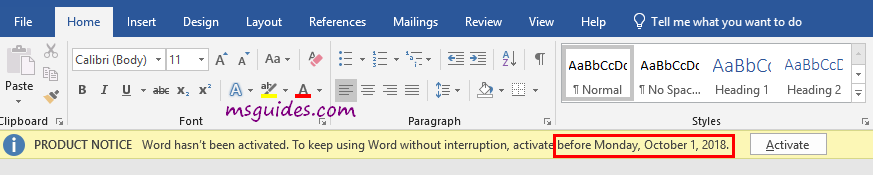 7-day trial license of Office 2019