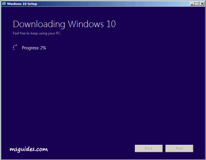 Getting latest version of Windows 10 progress