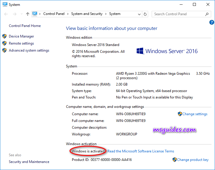 Activating all versions of Windows Server without a product key