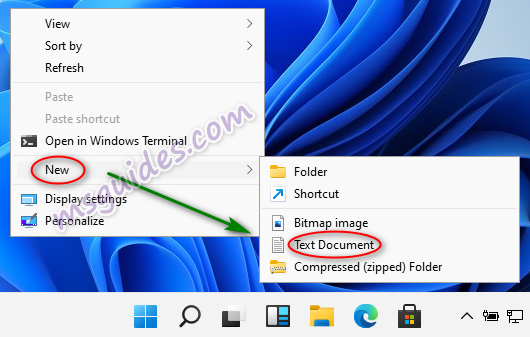 creare un nuovo file di testo su Windows 11