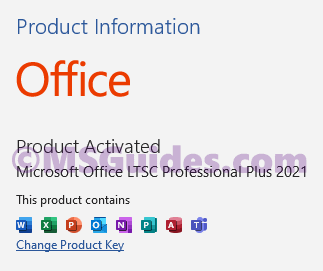 Office 2021 activation successful